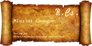 Miszlai Csongor névjegykártya